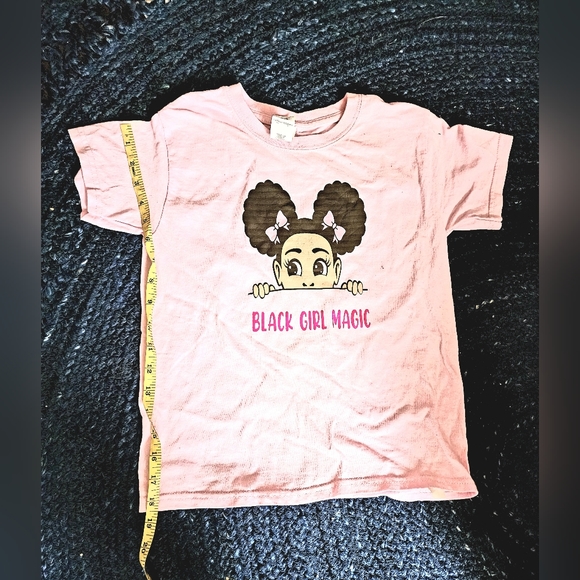 Youth girls extra small black girl magic with lil girl afro puffs t-shirt - Picture 3 of 7
